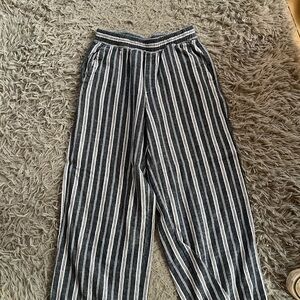 Old Navy Charcoal and White Striped Pants